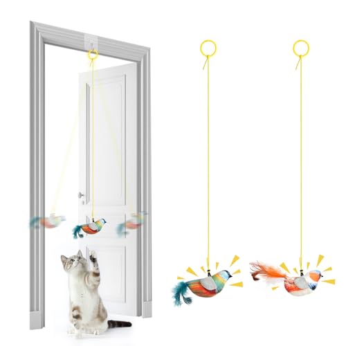AYESY Interaktives Katzenspielzeug Vogel,2 Stück Simulation Vogel Katzenspielzeug mit Zwitschern Katzenminze Spielzeug Hängt an Tür für Katzen mit Elastisches Seil zum Trainieren und Spielen AYESY Interaktives Katzenspielzeug Vogel,2 Stück Simulation Vogel Katzenspielzeug mit Zwitschern Katzenminze Spielzeug Hängt an Tür für Katzen mit Elastisches Seil zum Trainieren und Spielen von AYESY