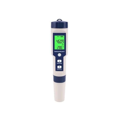 5-in-1-Wasserqualitätstester, digitales TDS-/EC-/PH-/Salzgehalt-/Temperaturmessgerät for Pools und Aquarien, Wasserqualitätsdetektor von AYJYZHIAG