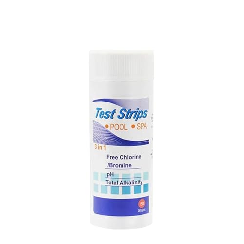 AYJYZHIAG 50 Stück Chlor-/PH-/Brom-Teststreifen, 3-in-1-PH-Testpapier for Schwimmbäder, Mehrzweck-Schwimmbadwassertestpapier von AYJYZHIAG