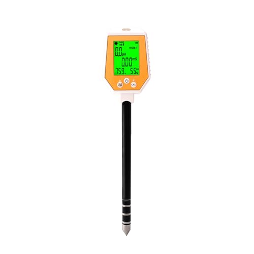 AYJYZHIAG 6-in-1-Bodentester PH/EC/Feuchtigkeit/Sonnenlicht/Luftfeuchtigkeit/Temperatur Hochpräzises Leitfähigkeits-PH-Meter for die Gartenarbeit von AYJYZHIAG