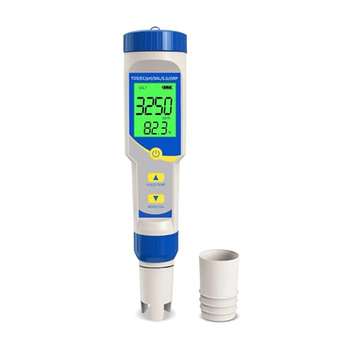 AYJYZHIAG 7-in-1-PH-Meter, Auflösung 0,01, hochpräziser TDS EC ORP Ppm-Tester, Salimeter for Pool, Salzwasseraquarium, Hydrokultur von AYJYZHIAG
