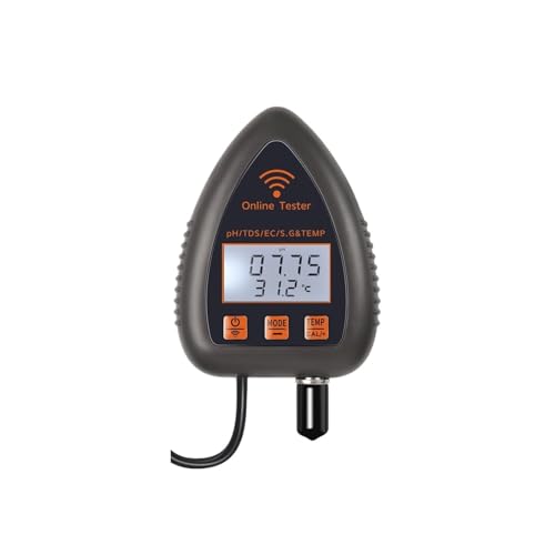 AYJYZHIAG Bluetooth WiFi 5 in 1 Wasserqualitätstester Monitor PH TDS Temp EC SG Salzgehaltanalysator LCD PH-Meter for Trinkwasseraquarium(PH TDS Salt S.G Temp) von AYJYZHIAG