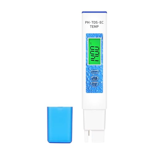 AYJYZHIAG Digitaler 4-in-1-Wasserqualitätstester, hochpräzises PH-Meter, PH, TDS, EC, Temp-Teststift mit hochempfindlicher Sonde for Aquarien(Blue) von AYJYZHIAG