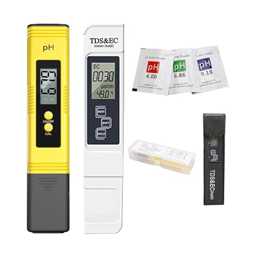 AYJYZHIAG Digitaler PH/TDS/EC-Meter Tester Thermometer Stift Wasserreinheit PPM Filter Hydroponischer for Aquarium Pool Wassermonitor(Ph ec Meter White) von AYJYZHIAG