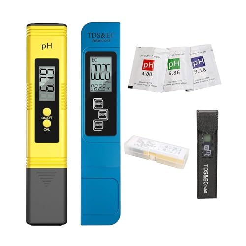 AYJYZHIAG Digitaler PH/TDS/EC-Meter Tester Thermometer Stift Wasserreinheit PPM Filter Hydroponischer for Aquarium Pool Wassermonitor(Ph ec Meter with Box) von AYJYZHIAG