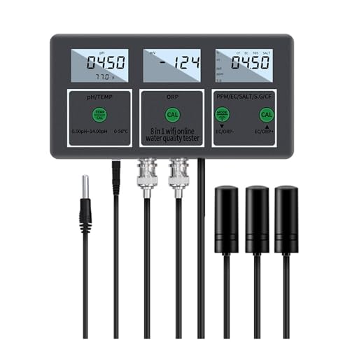 AYJYZHIAG W218 8 in 1 Digitaler Wasseranalysator PH EC TDS Salz ORP CF SG Temperatur APP Remote Online WiFi Wasserqualitätsmonitor AYJYZHIAG W218 8 in 1 Digitaler Wasseranalysator PH EC TDS Salz ORP CF SG Temperatur APP Remote Online WiFi Wasserqualitätsmonitor von AYJYZHIAG