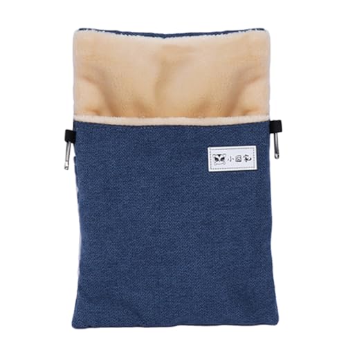 Meerschweinchen-Kuschelsack, Fleece, weich, Hamstertasche, Reisetasche, Canvas, Kuschelsack, Schlafsack, warm, hängbar, für Hamster, Maus, Eichhörnchen, Zuckergleiter (blau) von AYKHDS