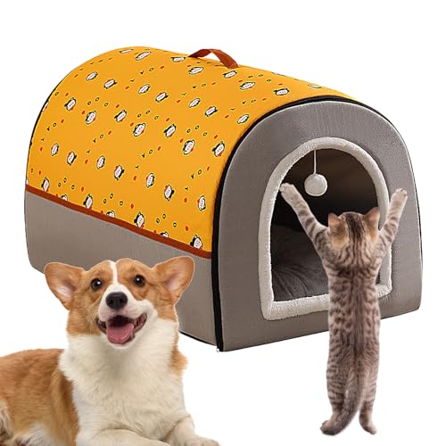 Winter-Katzenhaus für den Innenbereich, warmes Haustierbett, Katzenversteck mit Plüschball, faltbare Katzenhäuser & Höhlen, Katzenwürfel, Katzenversteck, niedliches modernes Katzenhaus für mehrere Winter-Katzenhaus für den Innenbereich, warmes Haustierbett, Katzenversteck mit Plüschball, faltbare Katzenhäuser & Höhlen, Katzenwürfel, Katzenversteck, niedliches modernes Katzenhaus für mehrere von AYKHDS