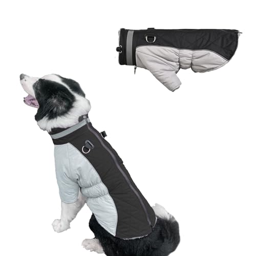 Hundemantel, warme Hundejacke, Wintermantel mit Beinen, reflektierender Rollkragen, Fleece-Weste mit Geschirr, integriert, wasserdicht, winddicht, Schneeanzug für kleine, mittelgroße und große Hunde, Hundemantel, warme Hundejacke, Wintermantel mit Beinen, reflektierender Rollkragen, Fleece-Weste mit Geschirr, integriert, wasserdicht, winddicht, Schneeanzug für kleine, mittelgroße und große Hunde, von AYLIORUY