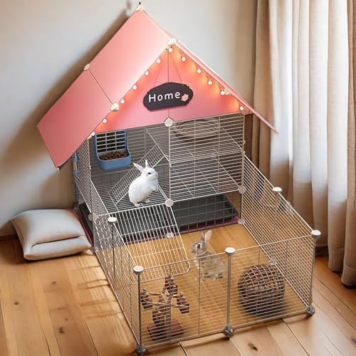 Kleintier-Laufstall Bunny Cottage Haustier Laufstall Kleine Haustiere Toilette für Meerschweinchen Kätzchen Welpe Laufstall Bunny Laufstall Indoor Outdoor Tragbar Höherer Zaun Rosa für Jährling Kleintier-Laufstall Bunny Cottage Haustier Laufstall Kleine Haustiere Toilette für Meerschweinchen Kätzchen Welpe Laufstall Bunny Laufstall Indoor Outdoor Tragbar Höherer Zaun Rosa für Jährling von AYLIORUY