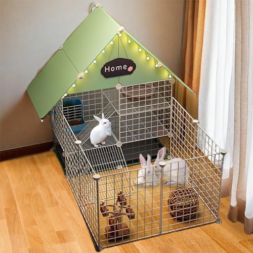 Kleintier-Laufstall Bunny Cottage Haustier Laufstall Kleine Haustiere Toilette für Meerschweinchen Kätzchen Welpe Laufstall Bunny Laufstall Indoor Outdoor Tragbarer Metalldraht Hofzaun Grün Kleintier-Laufstall Bunny Cottage Haustier Laufstall Kleine Haustiere Toilette für Meerschweinchen Kätzchen Welpe Laufstall Bunny Laufstall Indoor Outdoor Tragbarer Metalldraht Hofzaun Grün von AYLIORUY