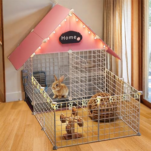 Kleintier-Laufstall Bunny Cottage Haustier Laufstall Kleine Haustiere Toilette für Meerschweinchen Kätzchen Welpe Laufstall Bunny Laufstall Indoor Outdoor Tragbarer Metalldraht Hofzaun Rosa Kleintier-Laufstall Bunny Cottage Haustier Laufstall Kleine Haustiere Toilette für Meerschweinchen Kätzchen Welpe Laufstall Bunny Laufstall Indoor Outdoor Tragbarer Metalldraht Hofzaun Rosa von AYLIORUY