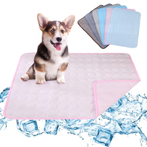 Kühlmatte für Hunde, waschbar, Haustier-Kühlmatte, Eisseide, faltbar, selbstkühlend, für Hundebett, Katze, Kaninchen und Meerschweinchen, Rosa, XXL Kühlmatte für Hunde, waschbar, Haustier-Kühlmatte, Eisseide, faltbar, selbstkühlend, für Hundebett, Katze, Kaninchen und Meerschweinchen, Rosa, XXL von AYLIORUY