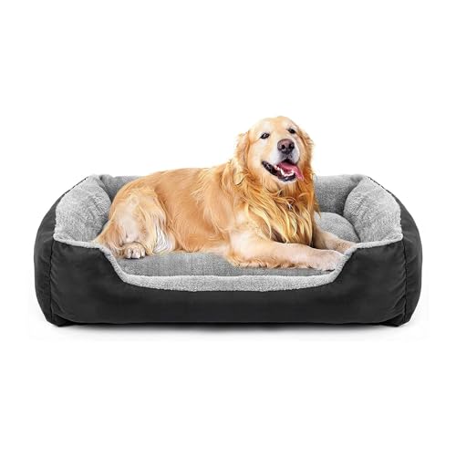 Orthopädisches Hundebett Memory für extra große Hunde, Schaumstoff-Eierkiste, wasserdichtes Haustierbett mit Seiten, rutschfeste Unterseite, Hunde-Couch-Bett mit waschbarem, abnehmbarem Bezug, von AYLIORUY