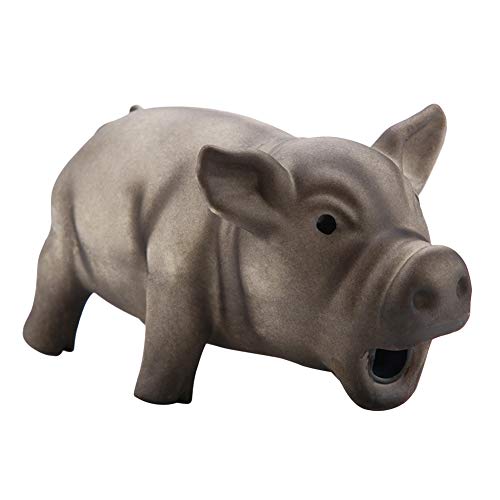AYNEFY Latex Pig Pet Chew Toys,Cute Grunting Sound Rubber Puppy Chew Toy Interactive Teeth Grinding Toys Squeaky Dog Toys Puppy Molar Toy Dog Sounding Toy (Brown) von AYNEFY