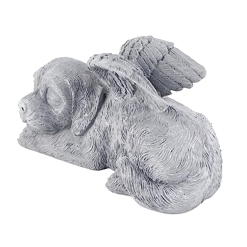 AYNEFY Pet Memorial Angel Statue Garden Skulptur Schlafender Tribut Monument Wetterfestes Handgeschnitzte Synthetik für PET-Verluste mit Eleganten Linien (Engelshund) von AYNEFY