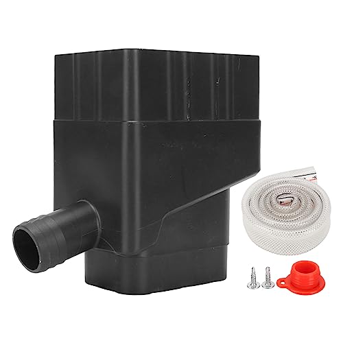 Regenwassersammelsystem, Standard Fallrohrumleitungs Anschluss System Regenwassersammler Umleitungsset mit 40 Schlauch, passend für 5,1x7,6 cm Universal Fallrohrgröße (Schwarz) von AYNEFY