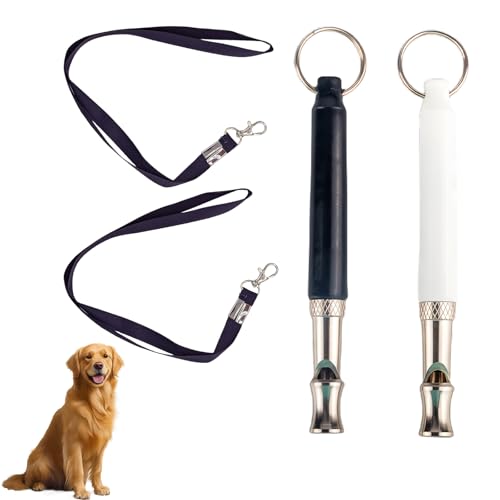 AYNKH 2 Rückruf Hundepfeife, HF Silent Hundepfeife, Hundetraining Pfeife, Hundepfeife Trainingshilfe mit Lanyard, schwarz und weiß AYNKH 2 Rückruf Hundepfeife, HF Silent Hundepfeife, Hundetraining Pfeife, Hundepfeife Trainingshilfe mit Lanyard, schwarz und weiß von AYNKH