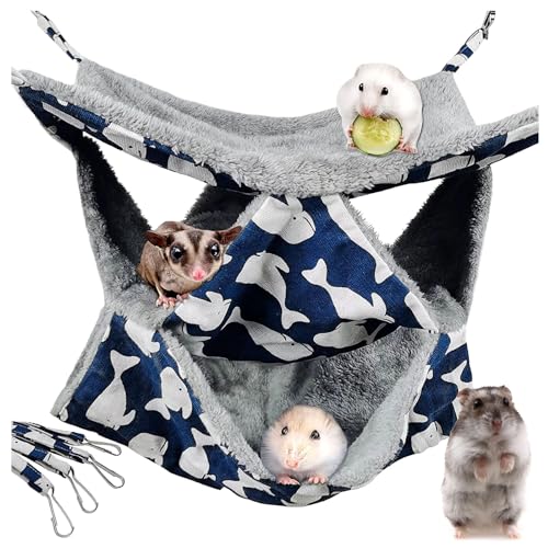 AYNKH 3-lagige Haustierkäfig-Hängematte, kleine Tiere, Hängebett, weiches Schaukelnest, Etagenbett, Plüschgleiter, warmes Spielzeug für Chinchilla, Meerschweinchen, Kaninchen, Frettchen, Ratten AYNKH 3-lagige Haustierkäfig-Hängematte, kleine Tiere, Hängebett, weiches Schaukelnest, Etagenbett, Plüschgleiter, warmes Spielzeug für Chinchilla, Meerschweinchen, Kaninchen, Frettchen, Ratten von AYNKH