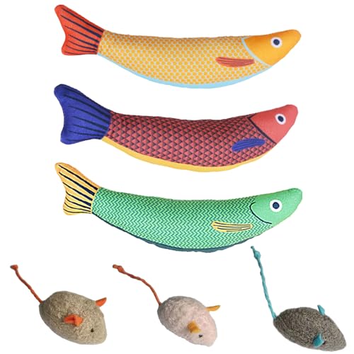 AYNKH Katzenminze Spielzeug 6 Pack Fisch Katze Kauspielzeug Saury Fisch Maus Form Spielzeug Set für Katzen Bissfest Katzenminzen Spielzeug Plüsch Cartoon Kätzchen Zahnen Interaktives Spielzeug Katze AYNKH Katzenminze Spielzeug 6 Pack Fisch Katze Kauspielzeug Saury Fisch Maus Form Spielzeug Set für Katzen Bissfest Katzenminzen Spielzeug Plüsch Cartoon Kätzchen Zahnen Interaktives Spielzeug Katze von AYNKH