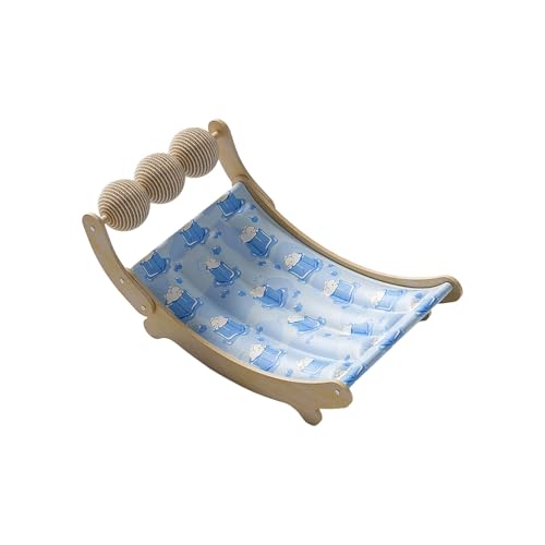 AYOrpeg Hundekühlbett Katzen-Liegestuhl Kühle Liegefläche Für Sofa & Boden Holzbett Kätzchen-Hängematte multifunktionale Holzliege für Haustiere (A, M) von AYOrpeg