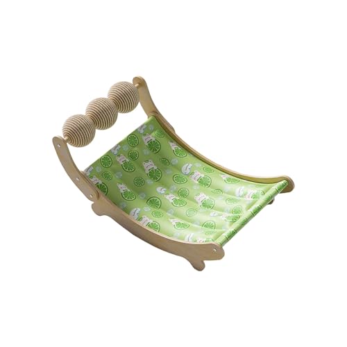 AYOrpeg Hundekühlbett Katzen-Liegestuhl Kühle Liegefläche Für Sofa & Boden Holzbett Kätzchen-Hängematte multifunktionale Holzliege für Haustiere (B, M) von AYOrpeg