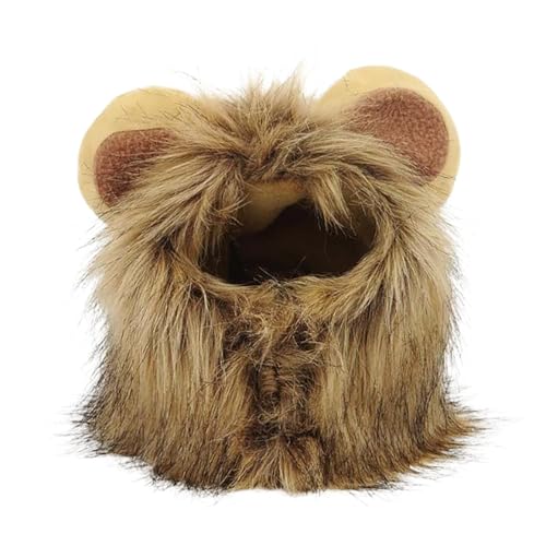 AYOrpeg Nett Haustier Hut Katze Hut Kostüme Süße Löwenkostüm für Katzen Niedliche Kopfschmuck Lustige Mütze Partykostüm Löwenmähne Hut für Katzen (B, One Size) von AYOrpeg