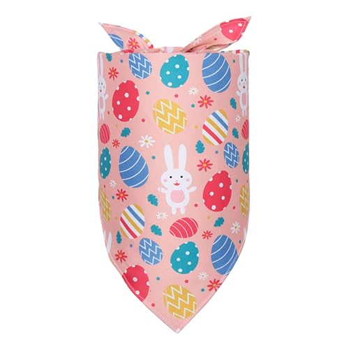 AYOrpeg Ostern Hund Bandana Kaninchen Osterei Muster Ostern Hund Halstuch einstellbar Dreieck Welpen Ostereier Hund Dreiecksschal Haustier Schal (A, S) von AYOrpeg