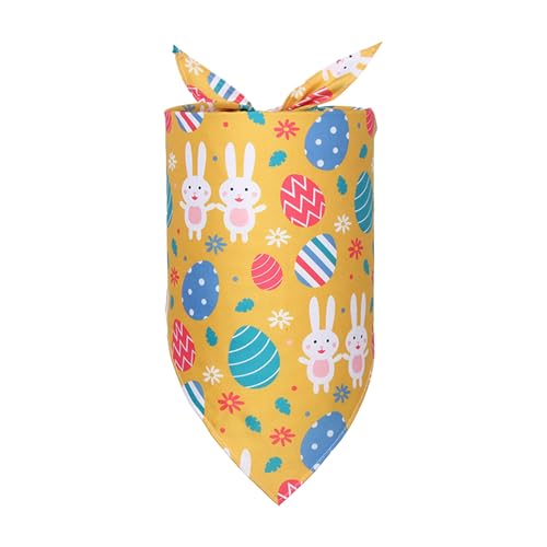 AYOrpeg Ostern Hund Bandana Kaninchen Osterei Muster Ostern Hund Halstuch einstellbar Dreieck Welpen Ostereier Hund Dreiecksschal Haustier Schal (B, M) von AYOrpeg