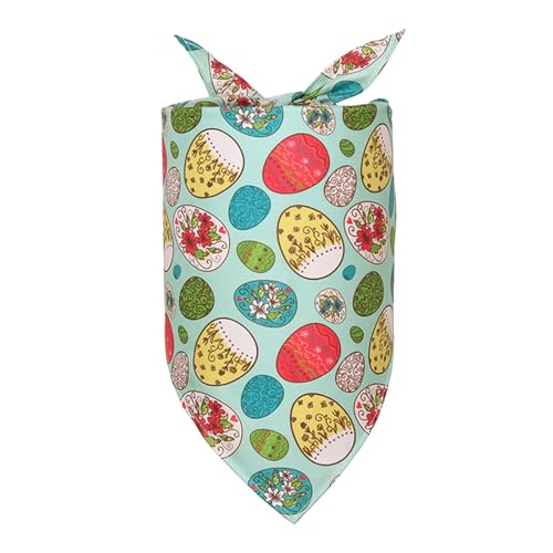 AYOrpeg Ostern Hund Bandana Kaninchen Osterei Muster Ostern Hund Halstuch einstellbar Dreieck Welpen Ostereier Hund Dreiecksschal Haustier Schal (C, M) von AYOrpeg