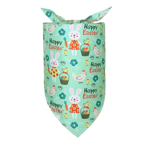 AYOrpeg Ostern Hund Bandana Kaninchen Osterei Muster Ostern Hund Halstuch einstellbar Dreieck Welpen Ostereier Hund Dreiecksschal Haustier Schal (D, S) von AYOrpeg