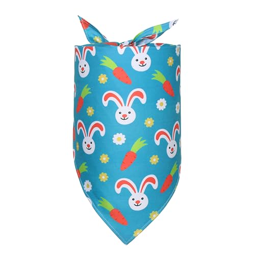 AYOrpeg Ostern Hund Bandana Kaninchen Osterei Muster Ostern Hund Halstuch einstellbar Dreieck Welpen Ostereier Hund Dreiecksschal Haustier Schal (E, M) von AYOrpeg
