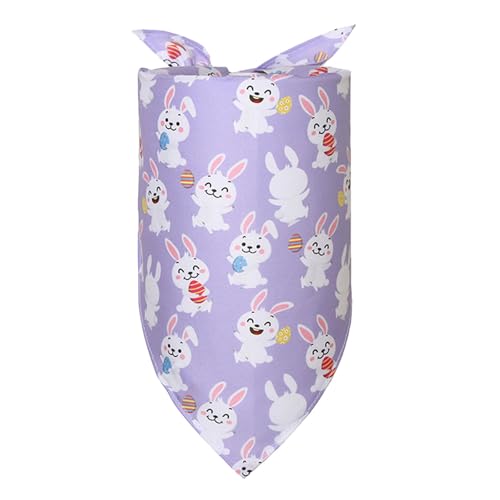 AYOrpeg Ostern Hund Bandana Kaninchen Osterei Muster Ostern Hund Halstuch einstellbar Dreieck Welpen Ostereier Hund Dreiecksschal Haustier Schal (F, M) von AYOrpeg