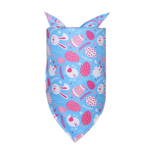 AYOrpeg Ostern Hund Bandana Kaninchen Osterei Muster Ostern Hund Halstuch einstellbar Dreieck Welpen Ostereier Hund Dreiecksschal Haustier Schal (G, M) von AYOrpeg