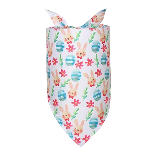 AYOrpeg Ostern Hund Bandana Kaninchen Osterei Muster Ostern Hund Halstuch einstellbar Dreieck Welpen Ostereier Hund Dreiecksschal Haustier Schal (I, S) von AYOrpeg