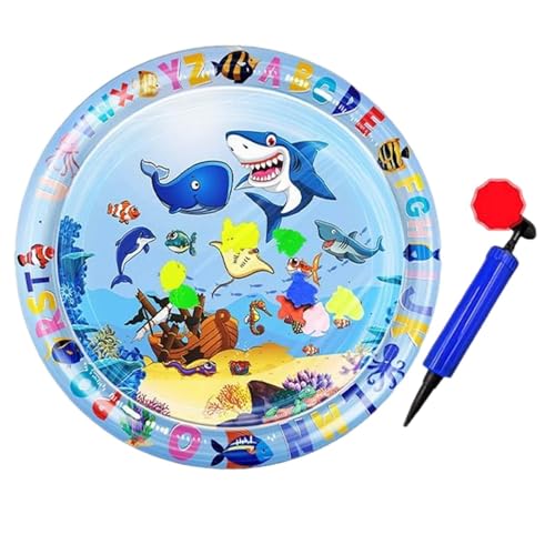 AYOrpeg Wassermatte KatzenHunde-Katzen Spiel Kühl Wassermatte Aufblasbare Sensorische Wasserspielmatte Katzen mit sensorischer Wasserspielmatte (01, 100CM) von AYOrpeg