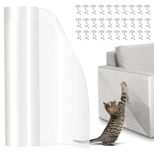 AYSOW Kratzschutz Sofa Katze 20 * 500cm, Kratzfolie Katzen Selbstklebend Transparent Anti Kratz Folie, Kratzschutz Katze Tape für Fit Möbel, Couch, Tür, Wand,Mit Kratzer & Twist Pins AYSOW Kratzschutz Sofa Katze 20 * 500cm, Kratzfolie Katzen Selbstklebend Transparent Anti Kratz Folie, Kratzschutz Katze Tape für Fit Möbel, Couch, Tür, Wand,Mit Kratzer & Twist Pins von AYSOW