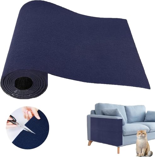 Selbstklebende Kratzmatte Katzen,AYSOW 40×300cm Kratzmatte für Katzen,DIY Kratzbretter Katze Wand,kratzmatte Sofa,Kratzschutz Katzenkratzmatte AntiKratz Tape für Protect Your Furniture (dunkelblau) von AYSOW