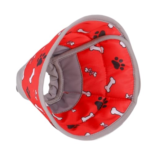 Halskrause Katze 1 Stück Haustier-Kegelhalsband, weiches Katzen-Erholungshalsband, schützend, verstellbar, for nach der Operation, bequemes, leichtes Halsband(Color:Red,Size:M) von AYWTIUN