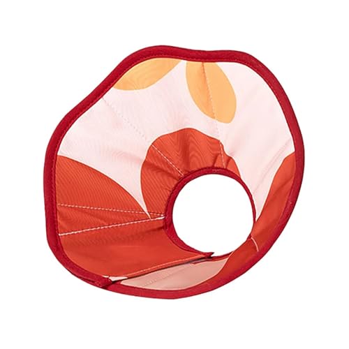 Halskrause Katze Anti-Leck-Wundhalsband for Haustiere, Kegelhalsband, verstellbares Halsband, Schmerzlinderung nach Operationen, Anti-Biss-Lick-Wundheilungsschutz(Color:Red,Size:M) von AYWTIUN