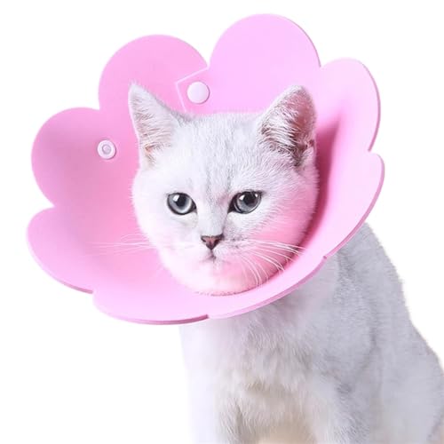 Halskrause Katze Blumenförmiges Katzenhalsband zur Wundheilung, Schutzkegel for Kätzchen, Welpen, Haustier, Schutzhalsband(Color:Pink,Size:S) von AYWTIUN