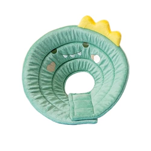 Halskrause Katze Haustier-Kegelhalsband, Erholungskegel, verstellbare Baumwollmischungen, Halswiederherstellung, Katze, Hund, Bedruckt, kreisförmiges Haustier-Schutzhalsband(Color:GN,Size:XL) von AYWTIUN