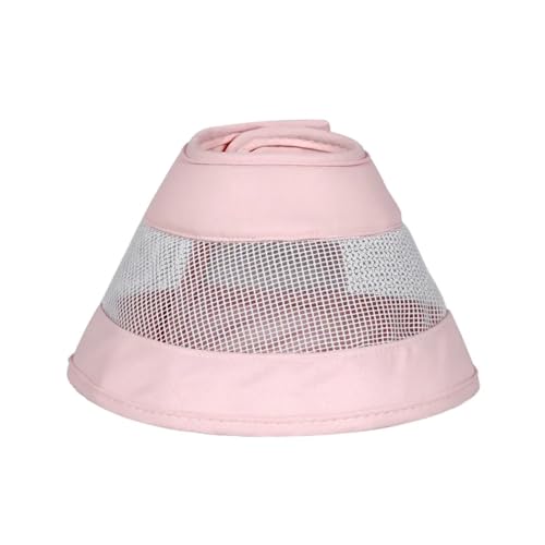 Halskrause Katze Haustier-Kegelhalsband, Gesundheitswiederherstellung, Baumwoll-Füllhalsband, schützendes medizinisches Kegelhalsband for Hunde und Katzen (Color : PK, Size : S) von AYWTIUN