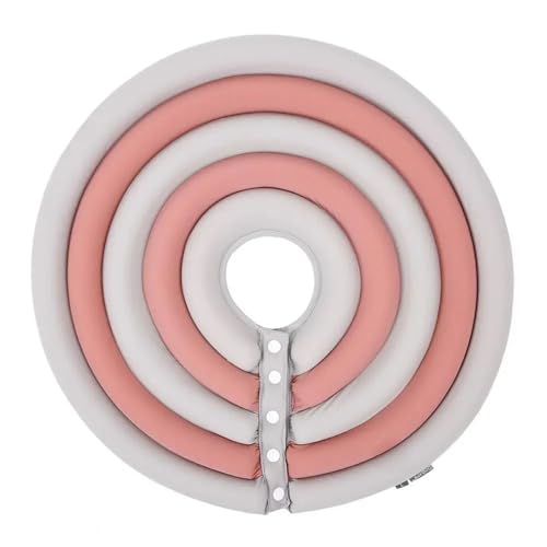 Halskrause Katze Haustier-Kegelhalsband for Chirurgie, Wundheilung, schützender Welpe, weiches Hunde- und Katzenzubehör(Color:Gray Pink,Size:L) von AYWTIUN