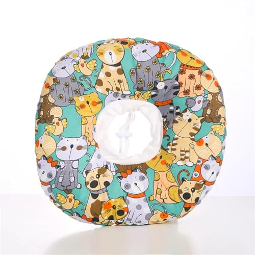 Halskrause Katze Haustier-Kegelhalsband for Katzen und Hunde, Halswiederherstellungshalsband, Anti-Lick-Chirurgie, Wundheilung, schützende Haustierkatzen(Color:AS PICTURE13,Size:M) von AYWTIUN