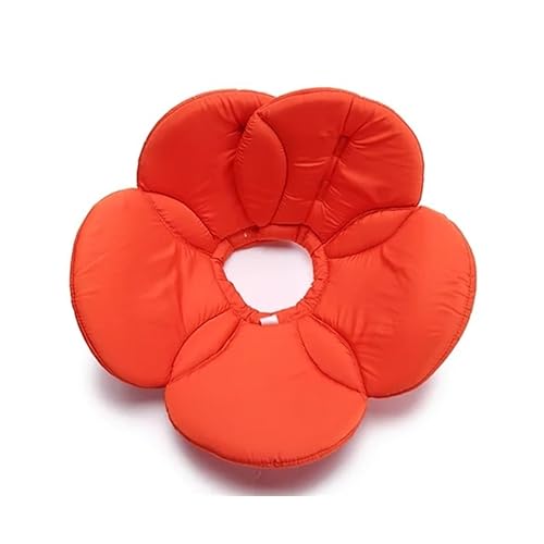 Halskrause Katze Hunde-OP-Halsband, Anti-Biss-Halsband, Hund, Blumenform, Genesungshalsband, Chirurgie-Halsbänder, Haustierzubehör(Color:Orange Flower,Size:S) von AYWTIUN