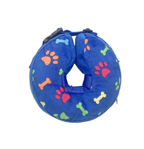 Halskrause Katze Hundehalsband nach der Operation, Haustierhalsband for kleine, mittelgroße und große Hunde, weiches Hundekegelhalsband, schützt aufblasbar(Color:Blue,Size:M) von AYWTIUN