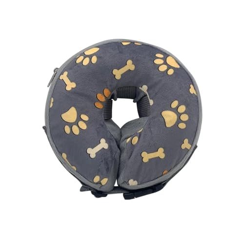 Halskrause Katze Hundehalsband nach der Operation, Haustierhalsband for kleine, mittelgroße und große Hunde, weiches Hundekegelhalsband, schützt aufblasbar(Color:Gray,Size:L) von AYWTIUN