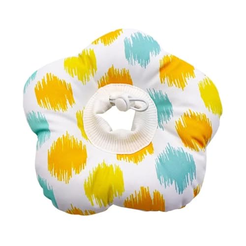 Halskrause Katze Katzenhalsband, verstellbares Halsband, Baumwolle, Kegelhalsband for Haustiere, niedliches Blumenmuster, Halstuch, wasserdicht(Color:C,Size:M) von AYWTIUN