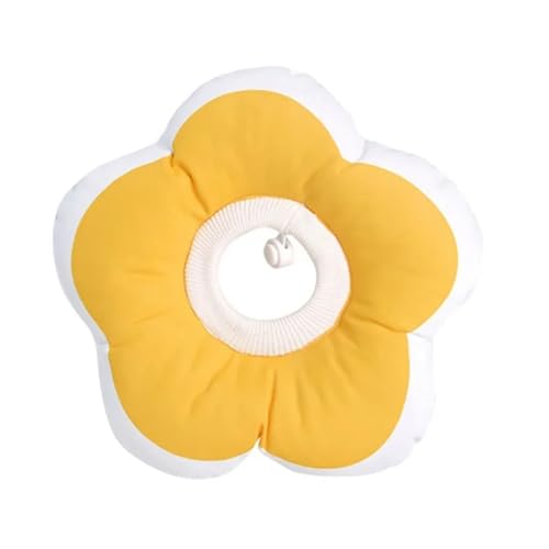 Halskrause Katze Katzenhalsband, verstellbares Halsband, Baumwolle, Kegelhalsband for Haustiere, niedliches Blumenmuster, Halstuch, wasserdicht(Color:Y,Size:L) von AYWTIUN